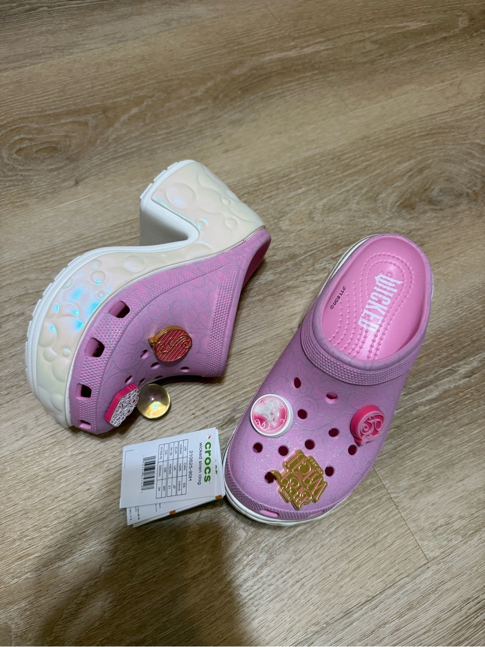 NWT CROCS x Wicked Glinda Siren Platform Pink Clogs Size Women's 5